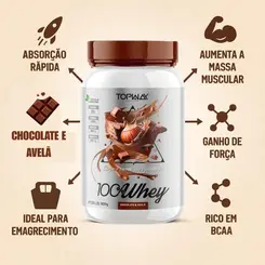 WHEY PROTEIN TOPWAY - CHOCOLATE E AVELA 900G