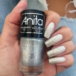 ESMALTE ANITA - GLITTER OURO BRANCO 10ML