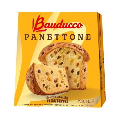 BAUDUCCO PANETTONE TRADICIONAL MINI - COM FRUTAS CRISTALIZADAS 80G