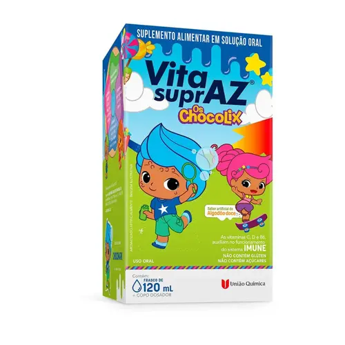 POLIVITAMINICO VITA SUPR-AZ OS CHOCOLIX ALGODÃO DOCE 120 ML