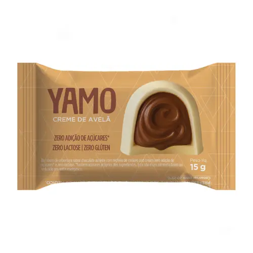 BOMBOM YAMO CHOCOLATE BRANCO COM CREME DE AVELA 15G
