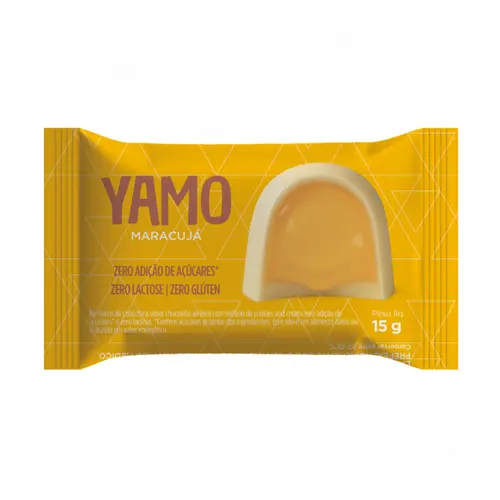 BOMBOM YAMO CHOCOLATE BRANCO COM RECHEIO DE MARACUJA 15G