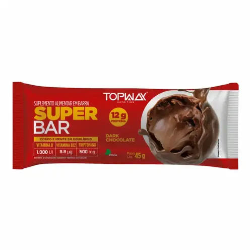 BARRA DE PROTEINA TOPWAY DARK CHOCOLATE 12G DE PROTEINA 45G