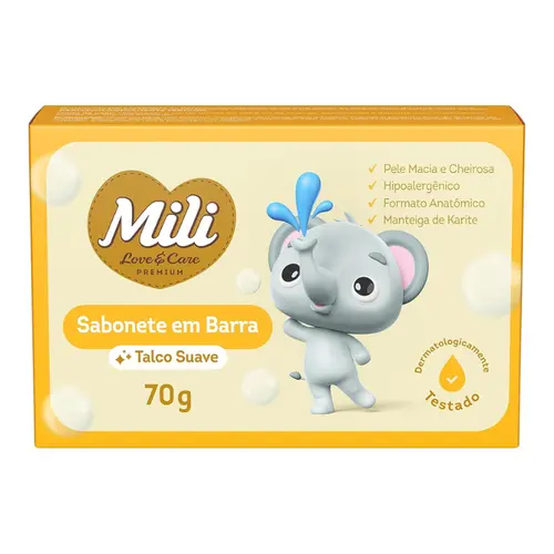 SABONETE MILI INFANTIL TALCO SUAVE 70G