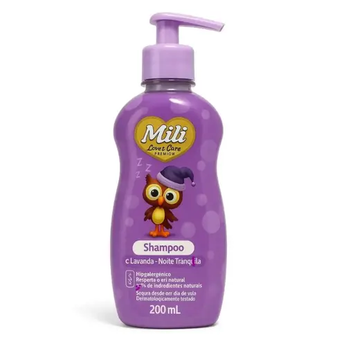 SHAMPOO INFANTIL MILI LOVE CARE NOITE TRANQUILA LAVANDA 200ML