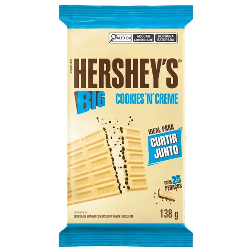 BARRA DE CHOCOLATE HERSHEYS COOKIES N CREAM BIG 138G