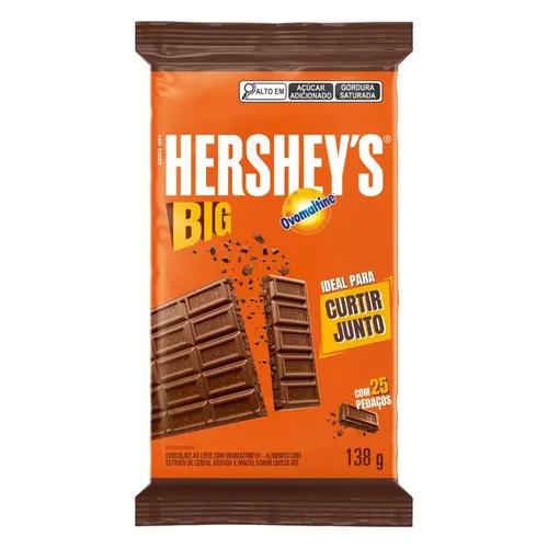 BARRA DE CHOCOLATE HERSHEYS OVOMALTINE BIG 138G