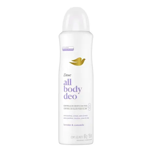 DESODORANTE CORPORAL AEROSOL DOVE ALL BODY LAVANDA E BAUNILHA 150ML