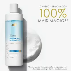 SHAMPOO DOVE HIDRATAÇÃO + HIALURON-VIT 370ML