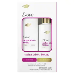 KIT DOVE CACHOS ATIVOS + BIOTINA SHAMPOO 350ML + CONDICIONADOR 175ML
