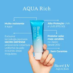 PROTETOR SOLAR FACIAL BIORE UV AQUA RICH WATERY ESSENCE FPS50 70G