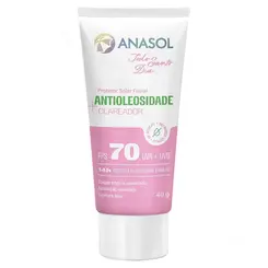PROTETOR SOLAR FACIAL ANASOL TODO SANTO DIA FPS 70 ANTIOLEOSIDADE CLAREADOR 40G