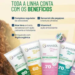 PROTETOR SOLAR FACIAL ANASOL TODO SANTO DIA FPS 90 ANTIOLEOSIDADE CLAREADOR 40G