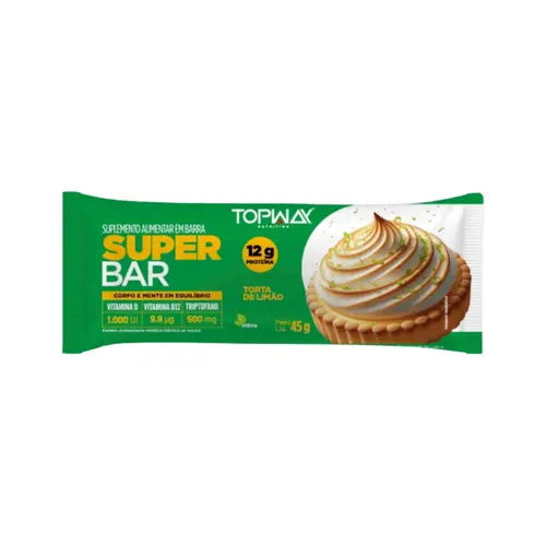 BARRA DE PROTEINA TOPWAY TORTA DE LIMAO 12G DE PROTEINA 45G