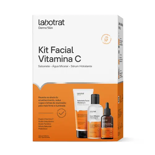 KIT SKINCARE LABOTRAT VITAMINA C SABONETE + ÁGUA MICELAR + SERUM HIDRATANTE