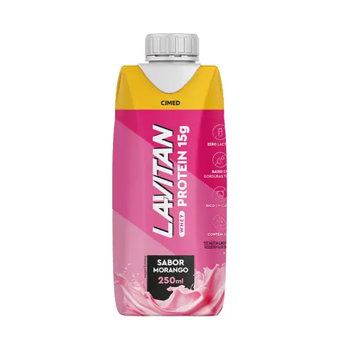 LAVITAN WHEY PROTEIN 15G - BEBIDA PROTEICA SABOR MORANGO 250ML