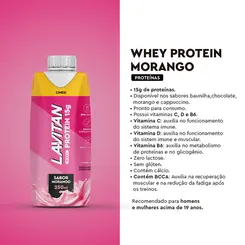 LAVITAN WHEY PROTEIN 15G - BEBIDA PROTEICA SABOR MORANGO 250ML