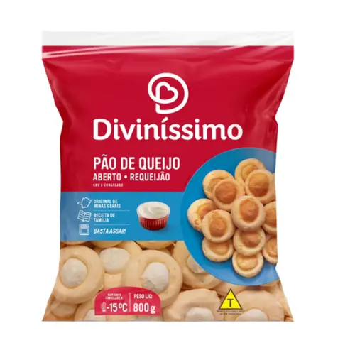 PAO DE QUEIJO REQUEIJAO DIVINISSIMO 800G