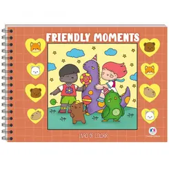 LIVRO CAPA DURA DE COLORIR FRIENDLY MOMENTS