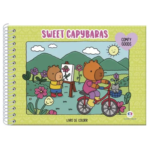LIVRO DE COLORIR CAPA DURA SWEET CAPYBARAS