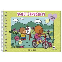 LIVRO DE COLORIR CAPA DURA SWEET CAPYBARAS