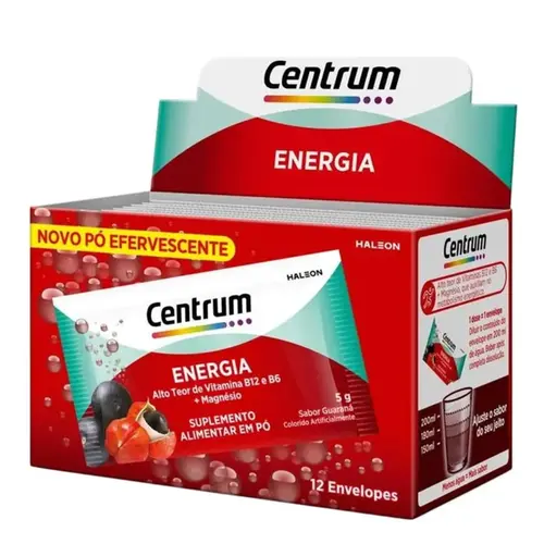 CENTRUM PO ENERGIA COM 12 SACHES - VITAMINA B12 E B6 + MAGNÉSIO