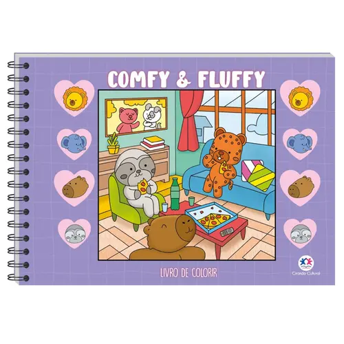 LIVRO DE COLORIR COMFY AND FLUFFY PURPLE