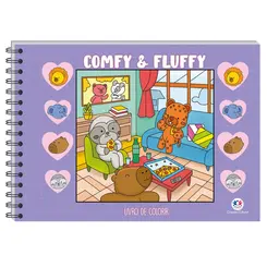 LIVRO DE COLORIR COMFY AND FLUFFY PURPLE