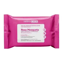 LENÇO DEMAQUILANTE DERMACHEM ROSA MOSQUETA 25 UNIDADES