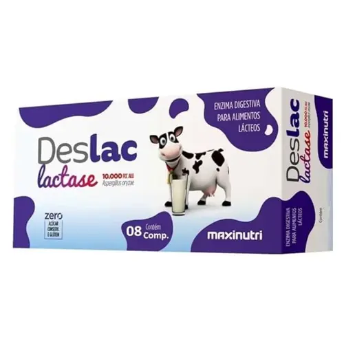 DESLAC LACTASE 10.000FCC COM 8 COMPRIMIDOS MASTIGÁVEIS