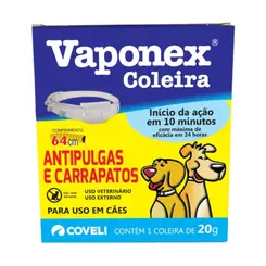 COLEIRA VAPONEX ANTIPULGAS E CARRAPATOS 20G