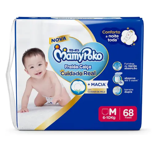 FRALDA CALÇA MAMYPOKO PREMIUM SECA M COM 68 UNIDADES