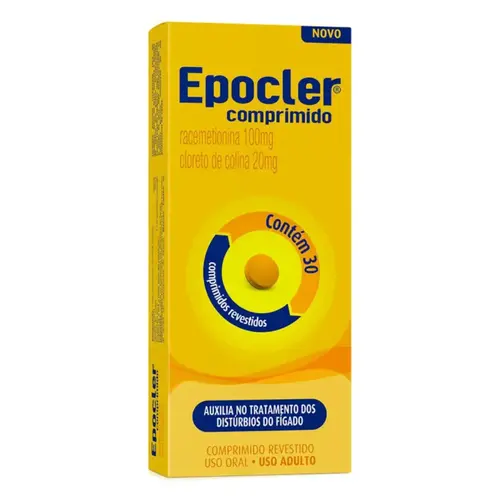 EPOCLER RACEMETIONINA 100MG + CLORETO DE COLINA 20MG COM 30 COMPRIMIDOS