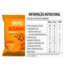 BOLINHO YAMO LARANJA COM GOTAS DE CHOCOLATE 40G