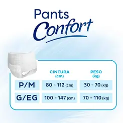 ROUPA INTIMA TENA PANTS CONFORT TAMANHO P/M 24 UNIDADES