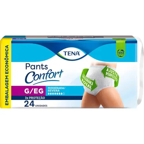 ROUPA INTIMA TENA PANTS CONFORT TAMANHO G/EG 24 UNIDADES