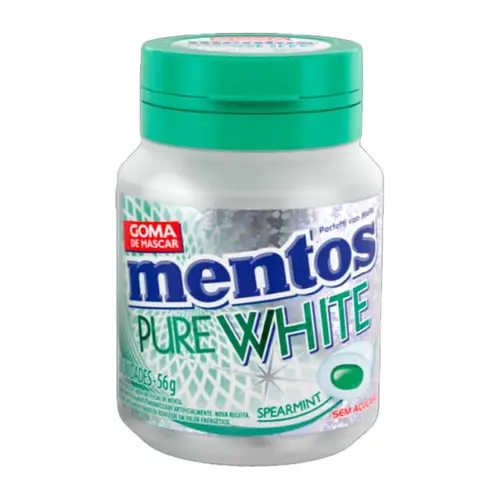 MENTOS PURE WHITE SPEARMINT 56G