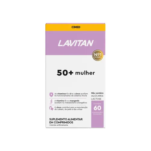 LAVITAN POLIVITAMÍNICO  50 + MULHER COM 60 COMPRIMIDOS