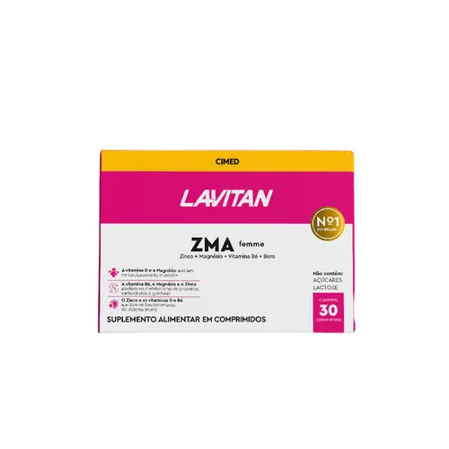 SUPLEMENTO LAVITAN ZMA FEMME COM 30 COMPRIMIDOS
