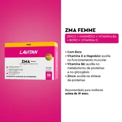SUPLEMENTO LAVITAN ZMA FEMME COM 30 COMPRIMIDOS