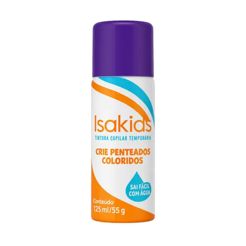 ISAKIDS TINTA COLORIDA EM SPRAY PARA CABELO ROXO 125ML