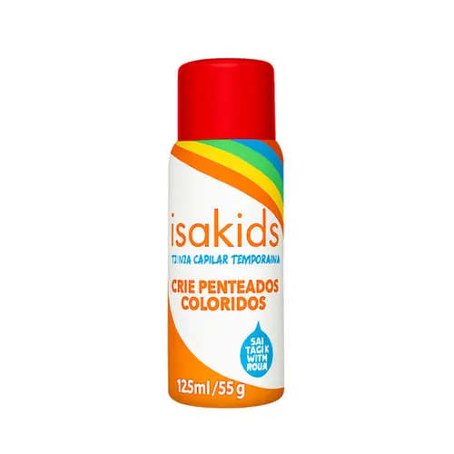 ISAKIDS TINTA COLORIDA EM SPRAY PARA CABELO VERMELHO 125ML