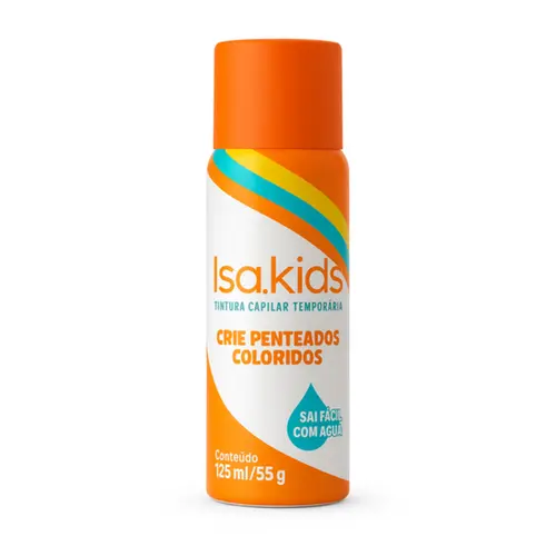 ISAKIDS TINTA COLORIDA EM SPRAY PARA CABELO LARANJA 125ML