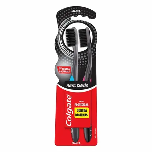 ESCOVA DE DENTE COLGATE 360 BLACK CARVAO LEVE 2 PAGUE 1