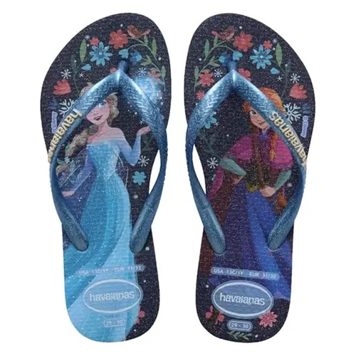 CHINELO HAVAIANAS KIDS  PRINCES AZUL TAMANHO 33