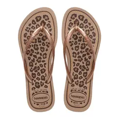 CHINELA HAVAIANAS ANIMAL ROSE GOLD ONÇA TAMANHO 37/38