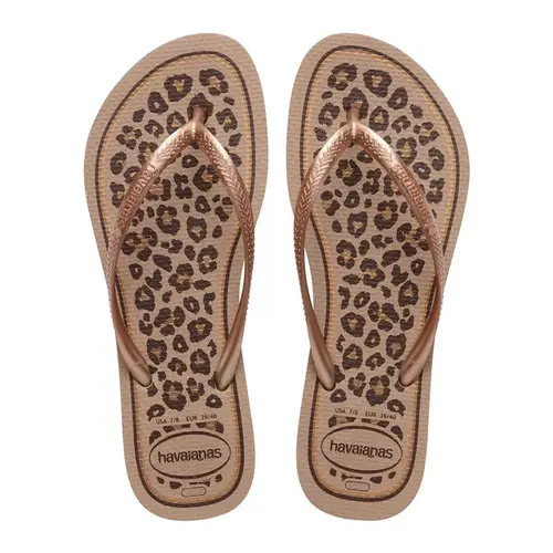 CHINELA HAVAIANAS ANIMAL ROSE GOLD ONÇA TAMANHO 41/42