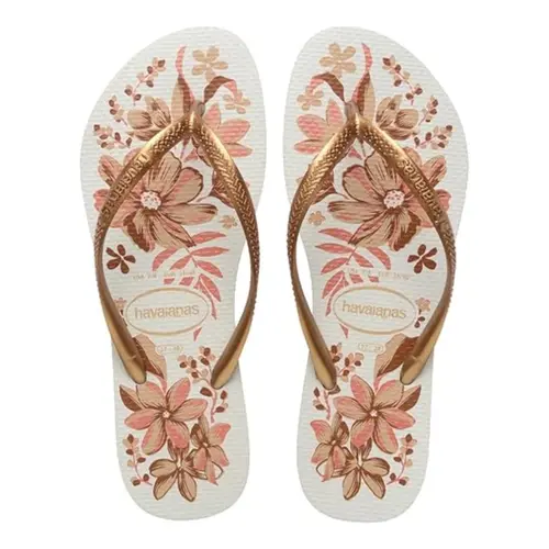 CHINELO HAVAIANAS ORGANIC BRANCO COM DOURADO TAMANHO 41