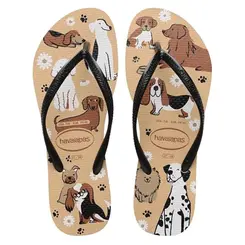 CHINELO HAVAIANAS PETS DOURADO/PRETO TAMANHO 35