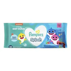 LENÇO UMEDECIDO PAMPERS BABY SHARK COM 48 UNIDADES